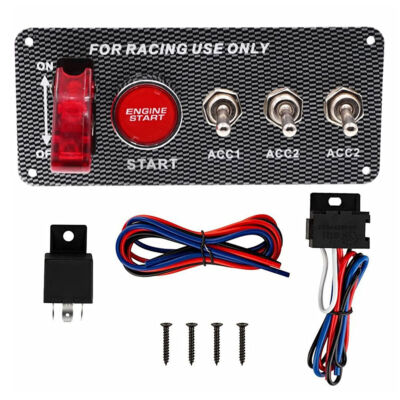 5 Gang Engine Start Push Button Ignition Switch Panel For Car Boat Racing Car