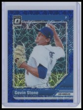 2024 Donruss Baseball #49 Gavin Stone Optic Blue Velocity