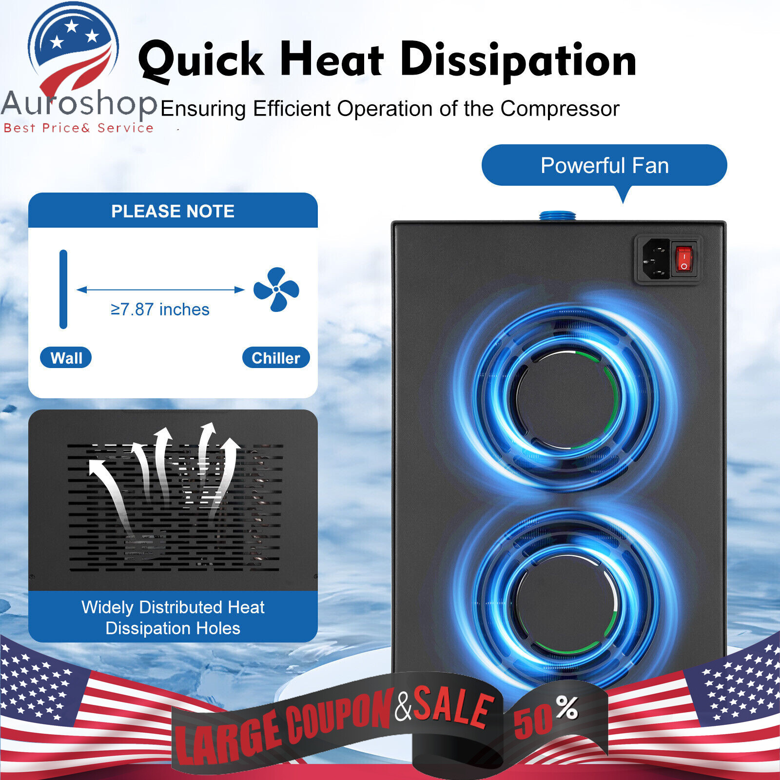 42 Gallon Aquarium Chiller 1/10HP Fish Tank Water Cooler For