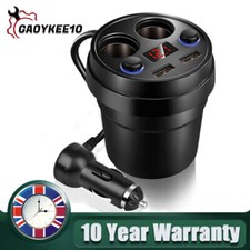 12V-24V Car Dual USB Charger Cup Holder Adapter Fast Charging For Phone Tablet