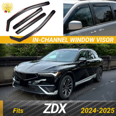 Fit 2024-2025 Acura ZDX In-Channel Rain Guards Window Visors Vent Sun Deflectors