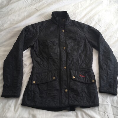 Ladies Barbour Cavalry Polar Quilted Jacket, Black, Size 10 UK