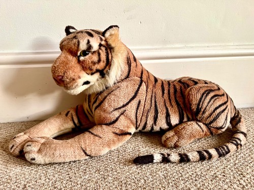 Vintage Realistic LargeTiger Stuffed Animal Plush Soft Toy