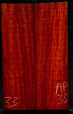 Andaman Padauk #33 Knife Scales 5''x 1.5''x 3/8''see 100 woods in my store