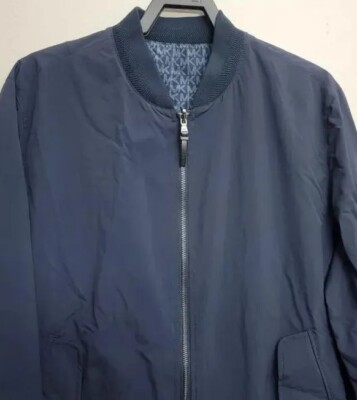 Michael Kors Reversible Bomber Jacket Navy Mens Size Large Michael Kors Reversible Bomber Jacket Navy Mens Size Large