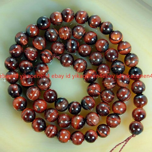 Real Natural 4/6/8/10/12/14MM Red Tigers Eye Round Gemstone Loose Beads 15" - Picture 3 of 18