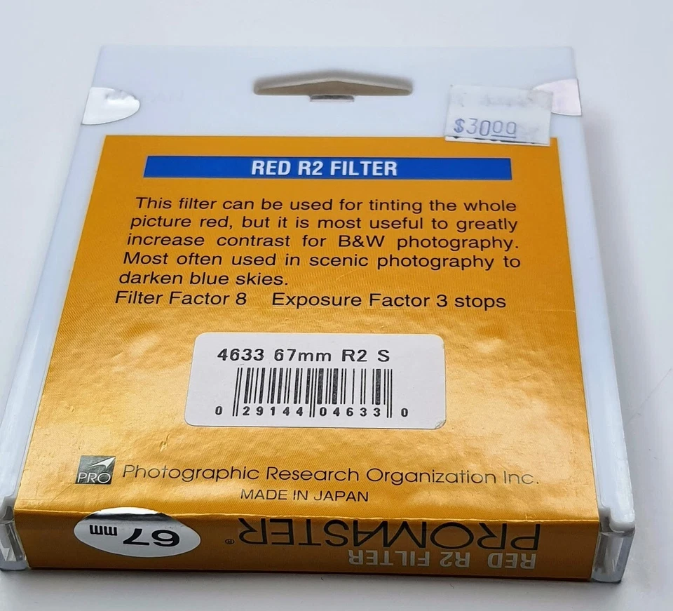Pro 67mm Red R2 #25A Glass Lens Filter 67 mm 25A 25 A Black & White Film Japan - Image 3 of 4