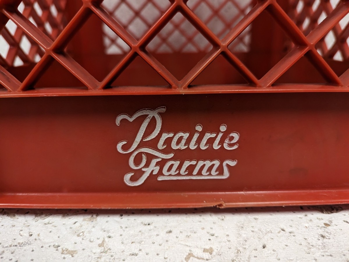 Prairie Farms Dairy Plastic Milk Crate Red Vintage VTG St Louis MO