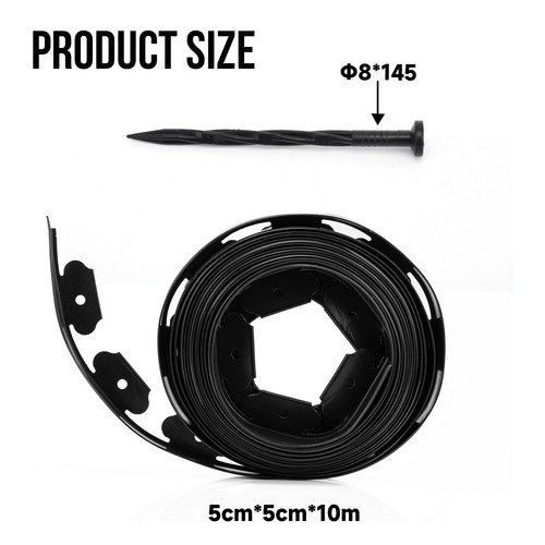 Fence Landscape Garden Lawn Edging Border Flexible Plant Grass Barriers Black - Picture 4 of 19