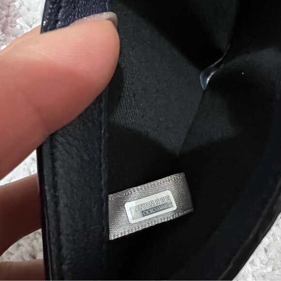 Jimmy Choo Cheri Cosmos Leather CZ Jewel Card Holder Small Trifold