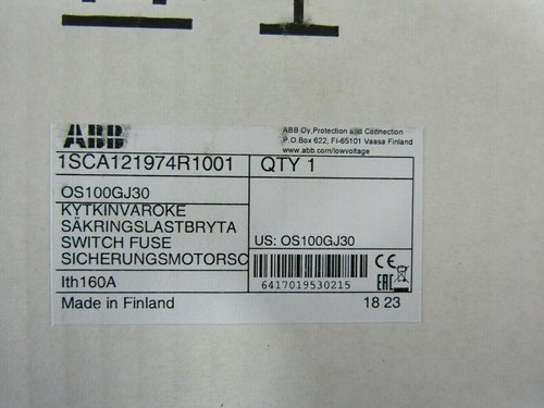 ABB 1SCA121974R1001 OS100GJ30 Fused Switch NEW 1PC - Picture 2 of 12