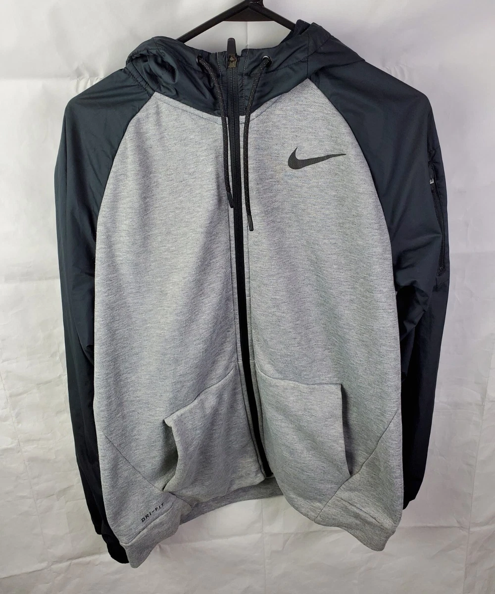 Nike Dri Fit Utility Core Full Zip Hoodie Jacket Gray Black AH6244-063  Menu0026#039;s M | eBay