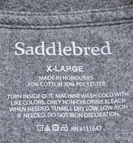 Saddlebred "Cow Country Classic" T-Shirt Mens Sz XL, Gray, Short Sleeve - Picture 3 of 8