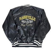 Vintage 1990 Nashville Music City USA Satin Jacket Black Size XL