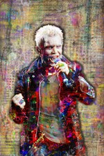 BILLY IDOL Poster, Billy Idol Pop Art Tribute Print Free Shipping Us