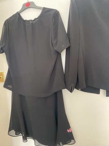 Jacques Vert Three Piece Suit plus handbag Plus Size 20 Skirt 16 - Picture 2 of 6
