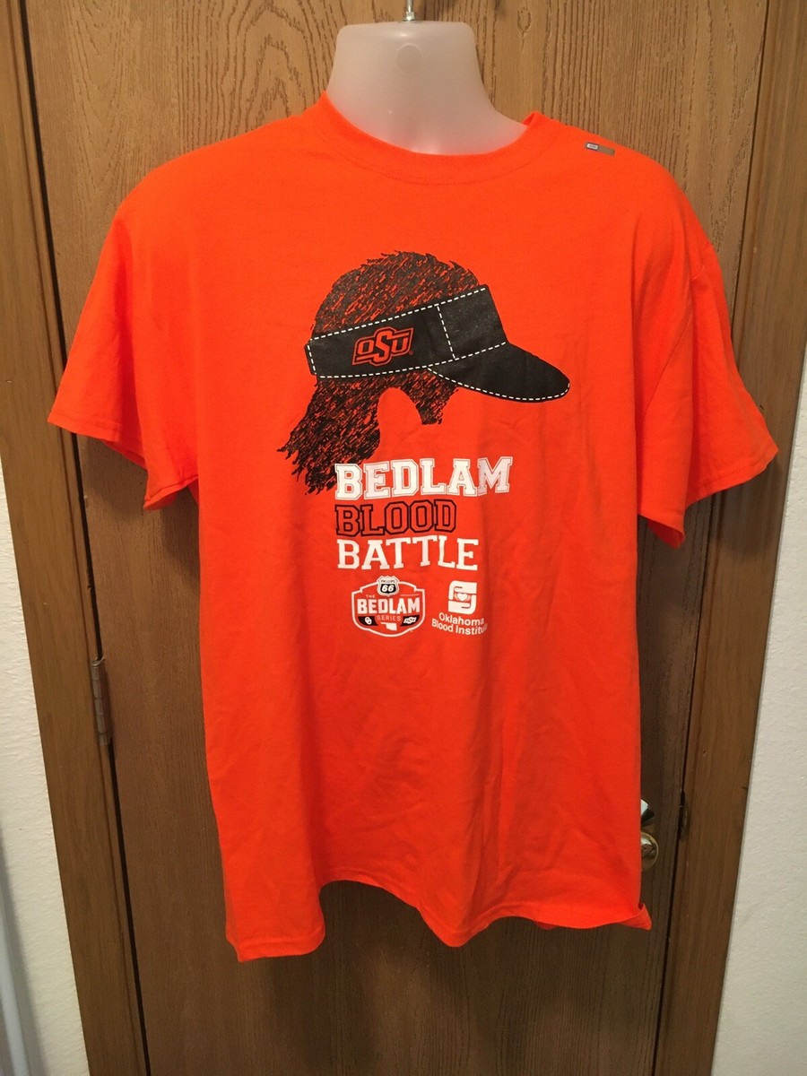 Oklahoma State Cowboys Coach Gundy Profile Bedlam Blood Drive LG T-Shirt  NCAA