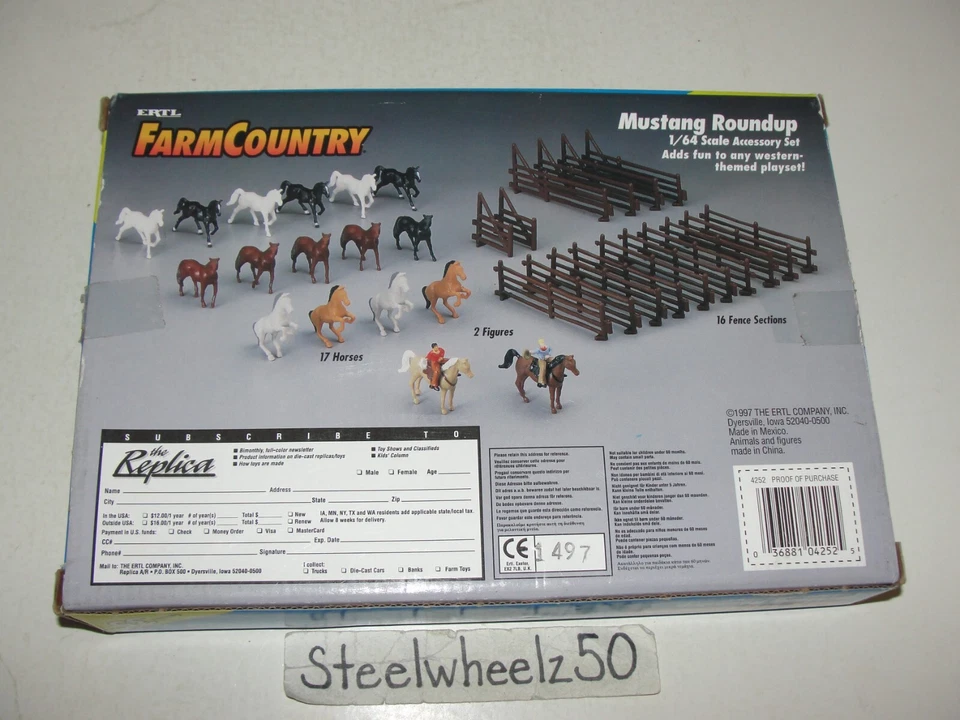Ertl Farm Country Mustang Roundup 1/64 Scale Accessory Set 1997 SEALED CONTENTS - Image 4 of 4