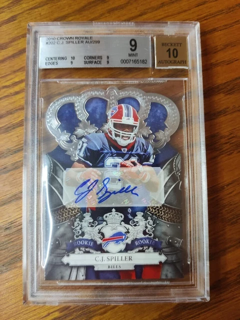 Crown Royale C.J. 2010 SPILLER Autograph /299 Rookie RC Auto #202 BGS 9 MINT