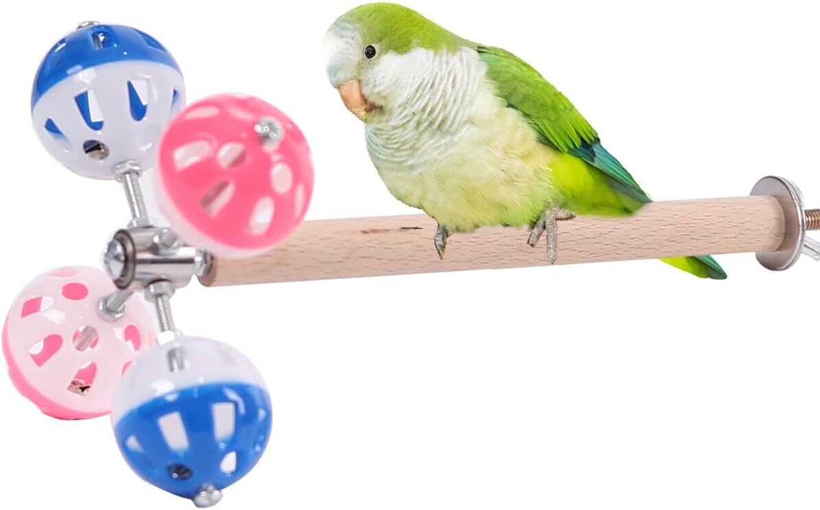 Natural Wood Chew Toy For Small Birds - Hanging Perch For Parakeets, Cockatiels, Lovebirds, Budgies