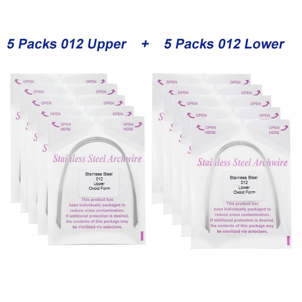 100 piezas de alambre de arco de ortodoncia dental NiTi acero inoxidable ovoide redondo rectangular Foto 2 de 4