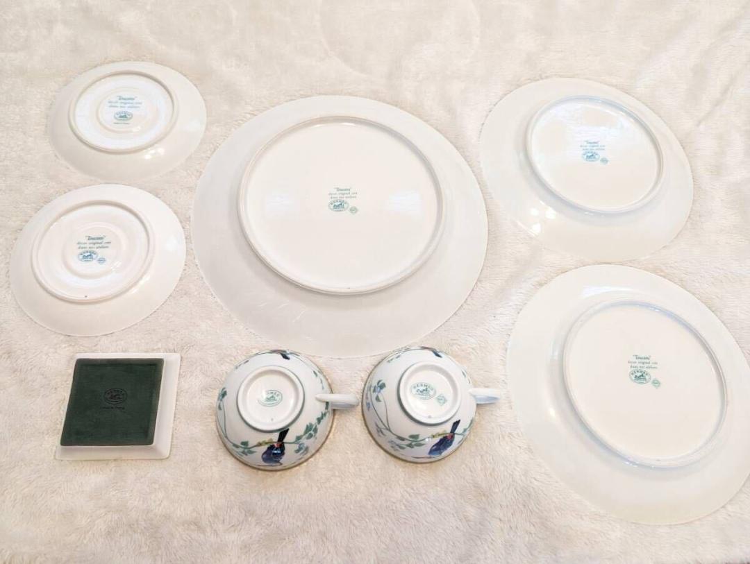Hermes Toucans Tableware Set Dinner Plates Cups Saucers Hermes Toucans Tableware Set Dinner Plates Cups Saucers