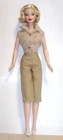 Vintage Design Hand Made Beige Tan Outfit + Shoes For Barbie