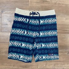 Patagonia - Men's Size 30 - Stone Blue Tree Rings Stretch Wavefarer Boardshorts