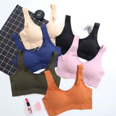 Damen BH Nahtlos Seamless Sport Komfort Push Up Yoga Mesh Fitness Frauen Bustier