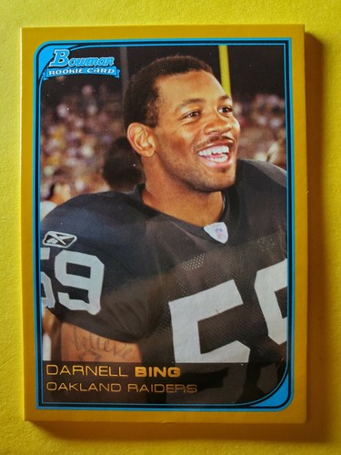 DARNELL BING (SP) GOLD ROOKIE RC #167 OAKLAND RAIDERS USC TROJANS 2006 BOWMAN - Picture 2 of 3