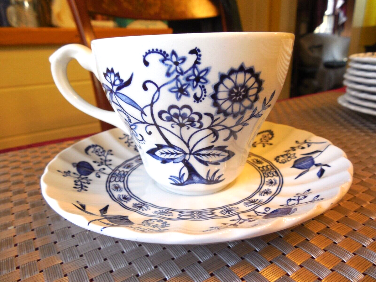 イギリス J.&amp;G. MEAKIN製 カップ&amp;ソーサー新品未使用ヴィンテージ Vintage J & G Meakin Cup & Saucer England Classic Blue