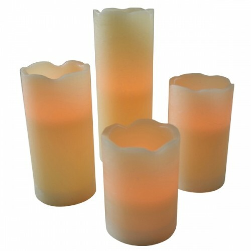 Led Wachskerzen 4Er-Set Mit Flackerlicht Wachskerze Kerzenset Stumpenkerze Kerze-image