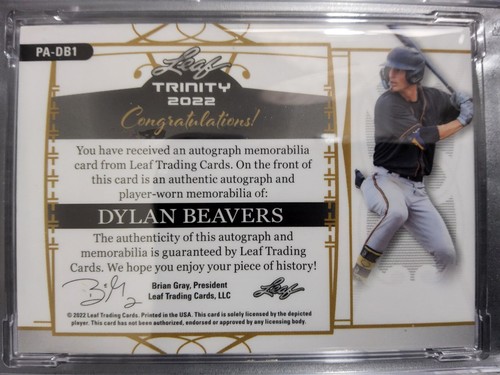 2022 Leaf Trinity XRC Dylan Beavers 97/99 PSA 8,5! Grande toppa multicolore!!!! - Foto 4 di 4