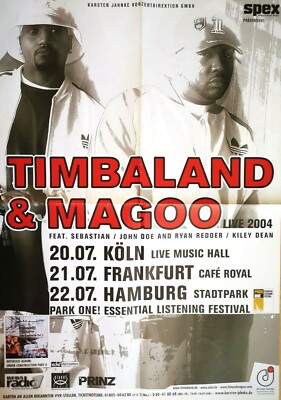 TIMBALAND & MAGOO 2004 TOUR - orig. Concert Poster - Plakat A1 F/U 80571