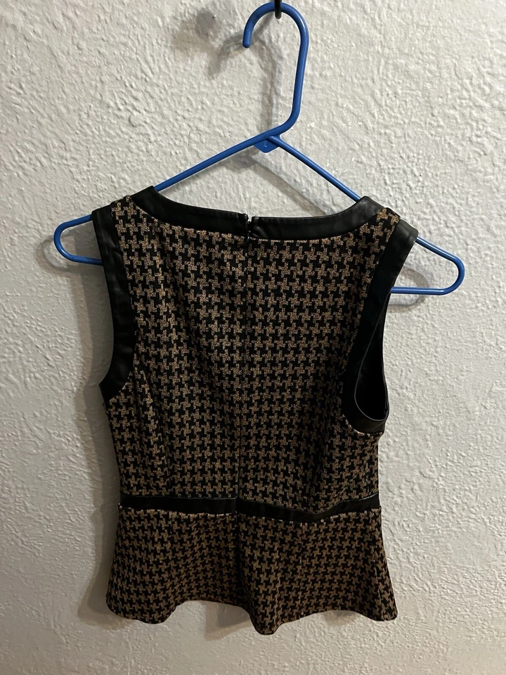 Top 7th Ave New York para mujer talla XS negro tostado sin mangas cuello en V Foto 3 de 4