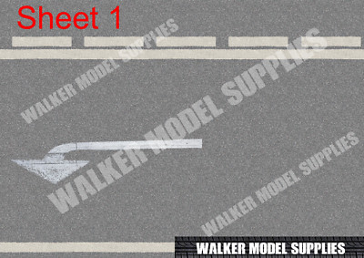 Maßstab 1:18 (3xA4) Garage Asphaltstraße - Peel and Apply Decal / Modellauto Design 7