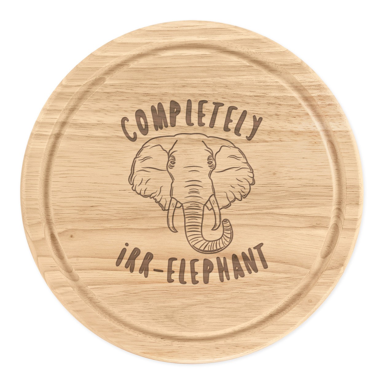 Completely Irr-Elephant Round Chopping Cheese Board Funny Joke Animal