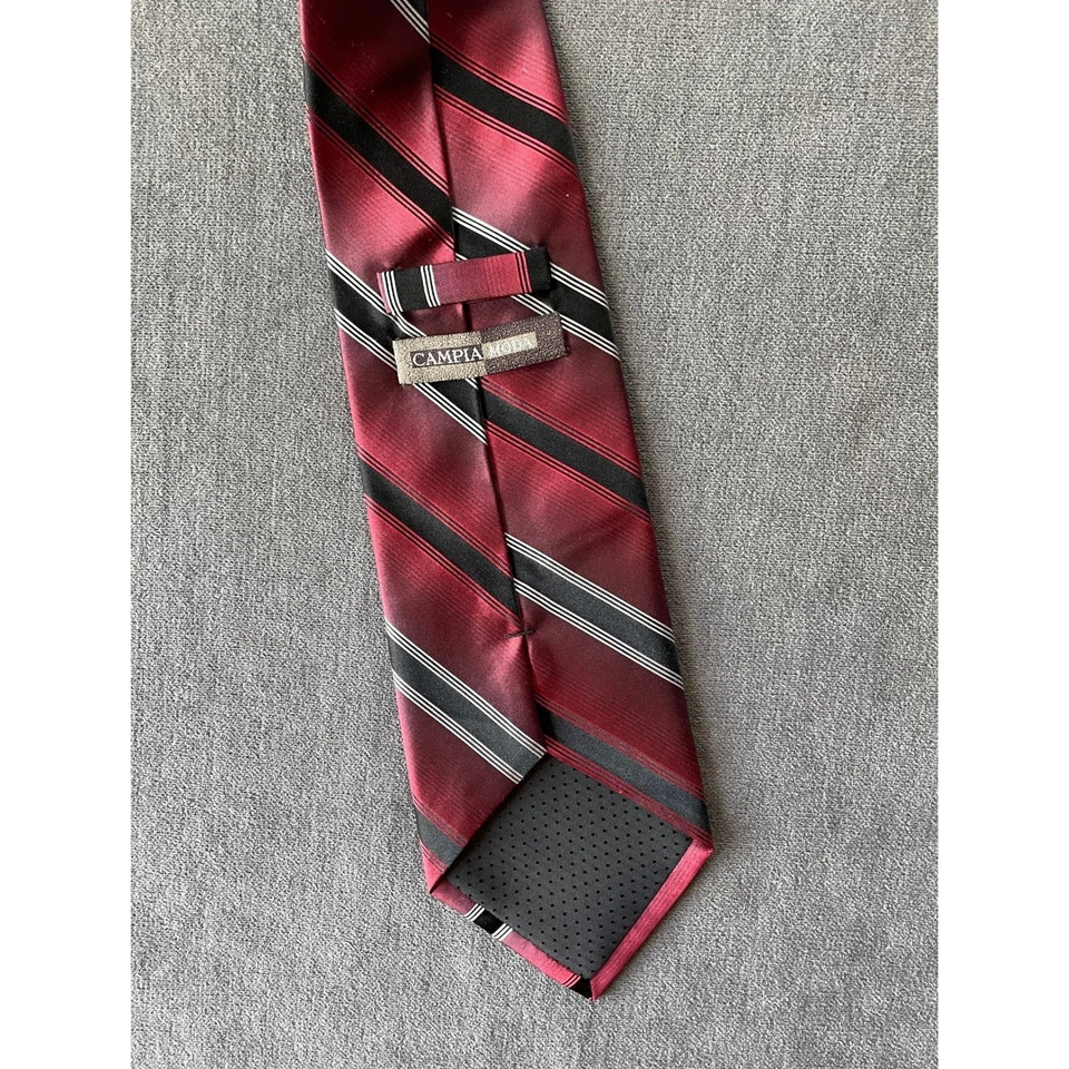 Corbata de Seda Campia Moda Para Hombres Rayas Rojas Negocios Informal Clásica Formal Corbata Foto 3 de 4
