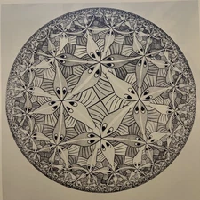 M C ESCHER Genius Artist 1971 5” x 6” GRAPHIC ART B&W PRINT