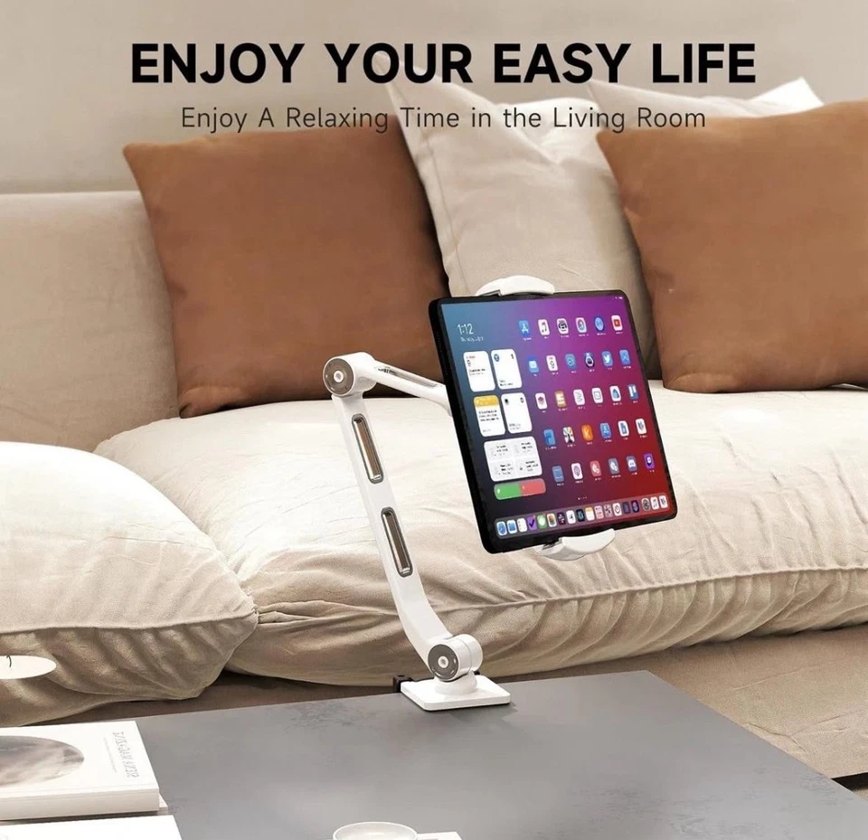 Aluminium Long Arm Tablet Phone Holder Mount Flexible Stable 4.7-11 Inch Devices - Image 4 of 4