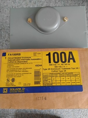 Square D FA100RB 100A Type 3R Rainproof Exterior Breaker Enclosure Gray