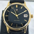 OMEGA SEAMASTER AUTOMATIC 24 JEWEL CAL565 DATE GOLD PLATED BLACK DIAL MENS WATCH