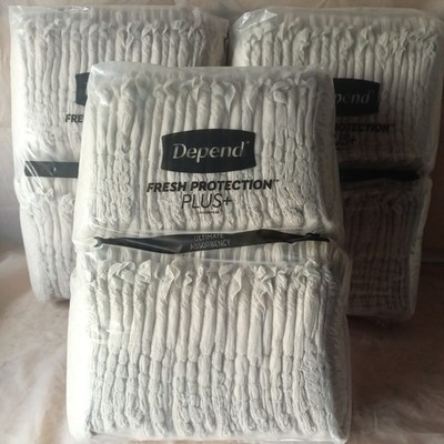 Lot of 3 Depend Fresh Protection Plus+ Underwear Ultimate Absorbency Unisex 44Ct