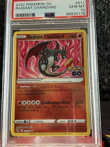 Pokémon TCG Radiant Charizard Holo Rare Card 011/078 Pokemon Go PSA 10