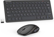 TECKNET Wireless Keyboard and Mouse Combo, Mini Cordless Computer Keyboard and M
