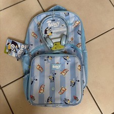 Bluey Kids 4-Piece Backpack Set with Lunch Tote, Headphones  Keychain.   New
