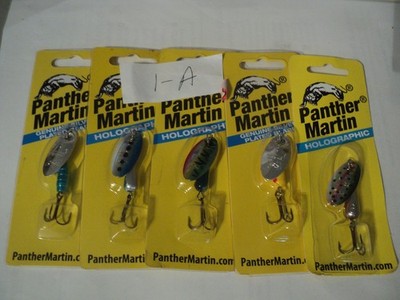 5 - PANTHER MARTIN SPINNERS NIP ALL 1/4 OZ (5 COLORS) LOT 1A