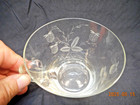 Vintage Etched Leaf Pattern Clear Glass Tea Cup — photo 2