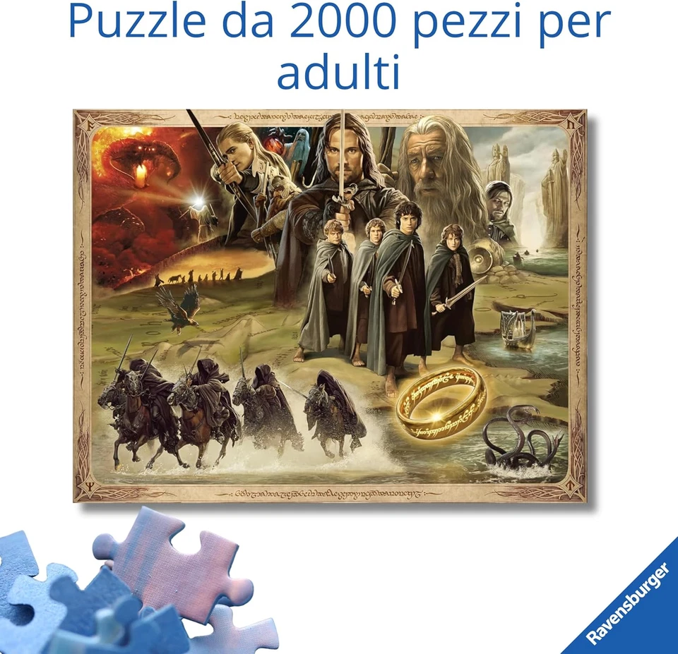 - Puzzle 2000 Pezzi Il Signore Degli Anelli | Puzzle 2000 Pezzi | Rompicapo Adul - Immagine 2 di 4