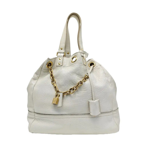 【Authentic】 Yves Saint Laurent RIVE GAUCHE White Leather Handbags (DDP)